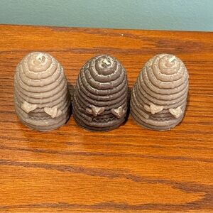 Lot of 3 100 % Pure Beeswax Candles Beehive Candle With Bee - Farmhouse Decor